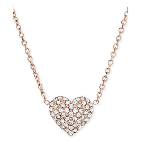 michael kors rose gold heart pendant necklace|michael kors rose gold bracelet.